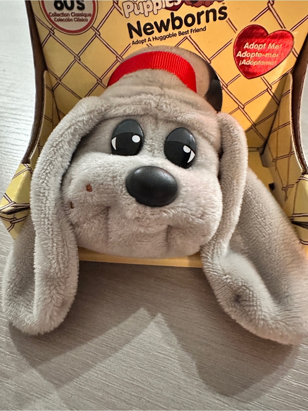 Grey Pound Puppies Newborn Plush